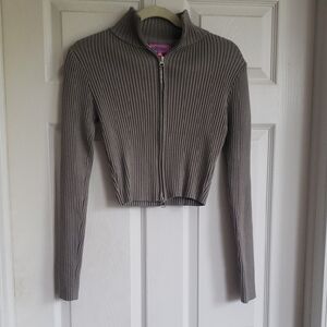 Edikted Ribbed Knit Sweater in Gray